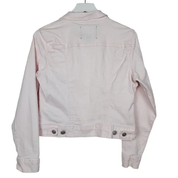 Nine West Jeans Pale Pink Stretch Denim Jacket - Size S - Picture 3 of 3